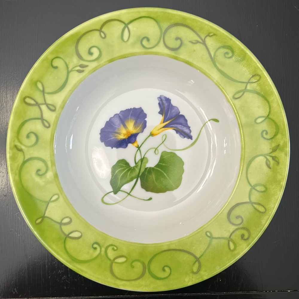 WESTBURY Court Lyrical Blooms Morning Glories Pasta Bowl 12”